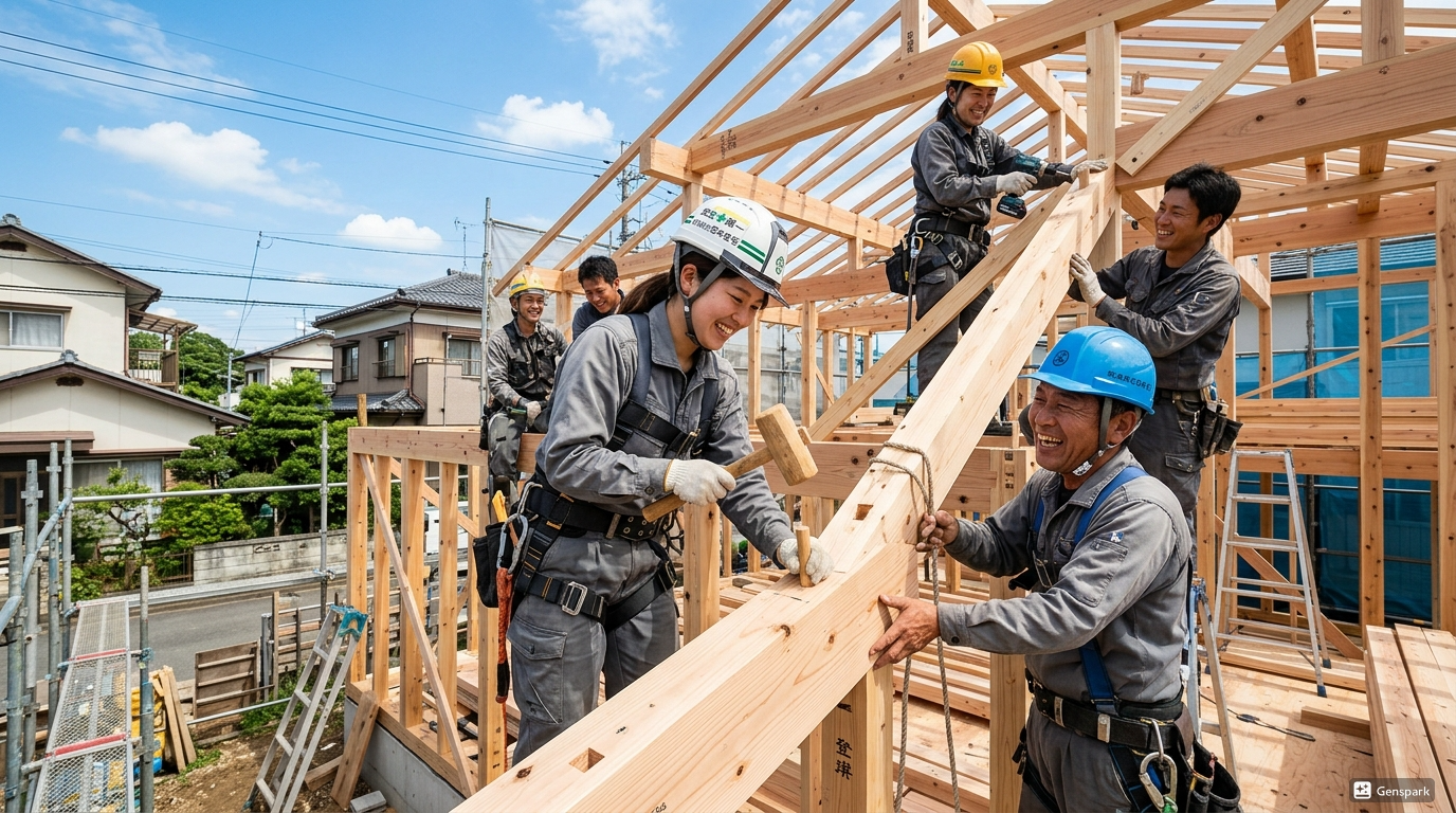 笑顔で作業する女性スタッフ